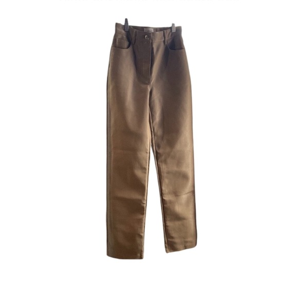 Wilfred Flat Front High Rise Pants Single Button Straight Leg Pockets Size 00 - Picture 1 of 4